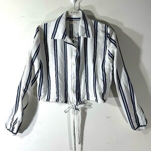 John Galt Cropped striped blouse top 2/$35